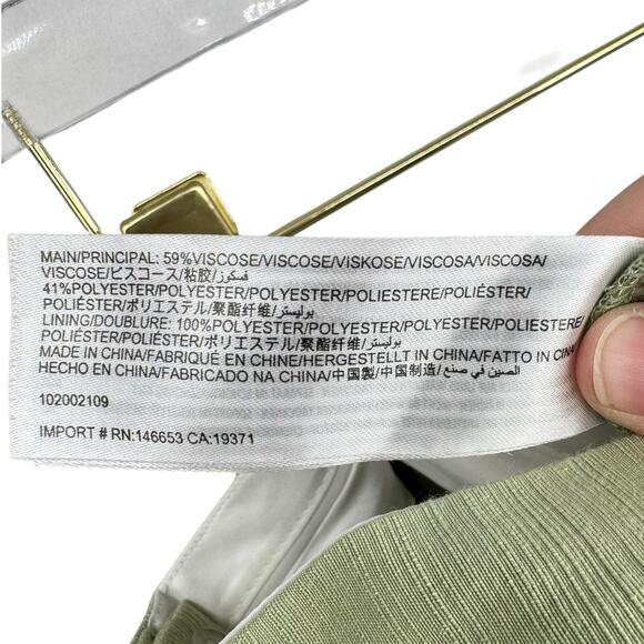 C/MEO Collective Woven Light Green Pleated High Waist Tapered Trouser Pants - Picture 8 of 9